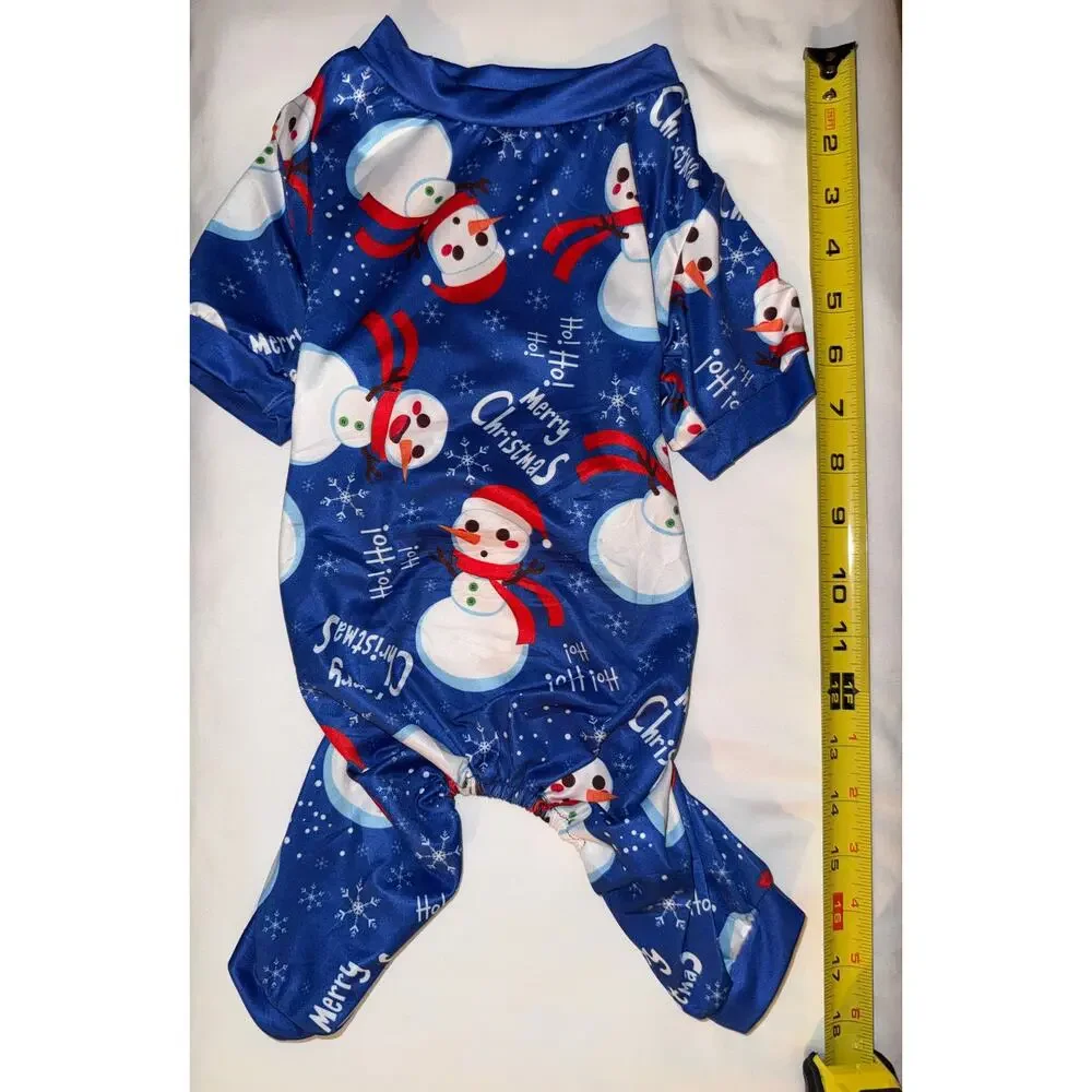 Silky Blue Snowman Christmas Dog Pajamas